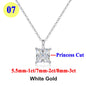 Moissanite Pendant Necklace 18K Gold Plated Women