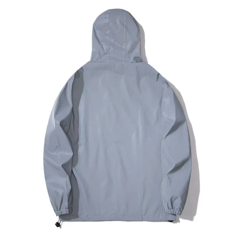 Reflective Polyester Jacket for Men Casual Style