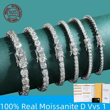 Moissanite Tennis Bracelet in S925 Sterling Silver