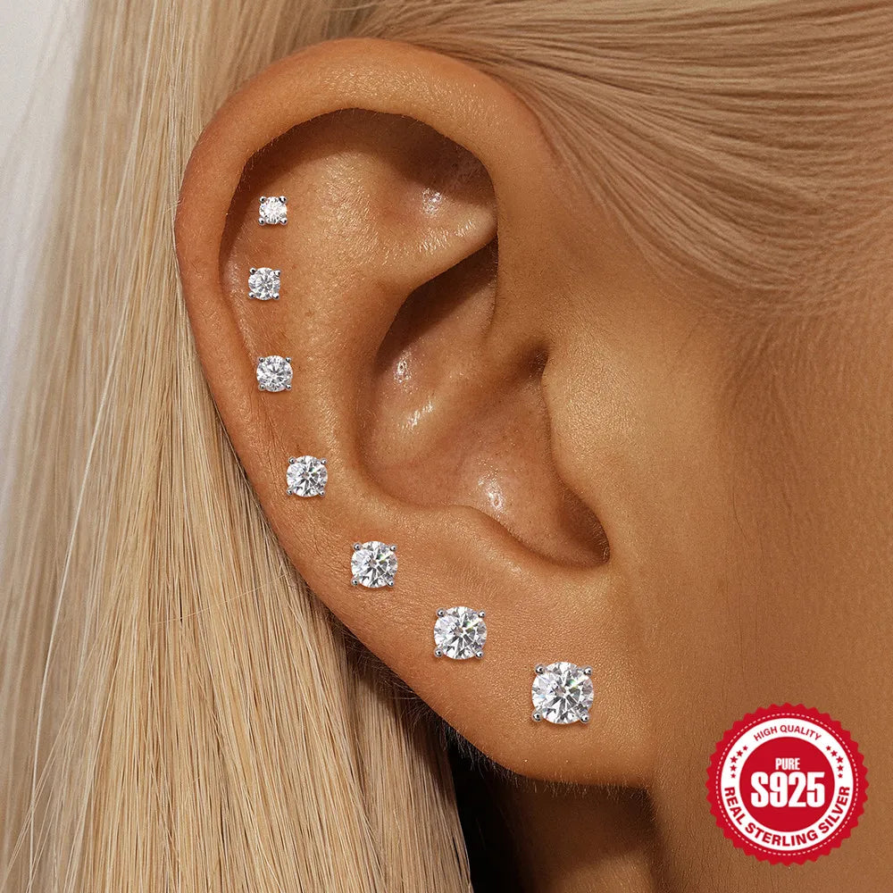 Canner Moissanite Stud Earrings 925 Sterling Silver