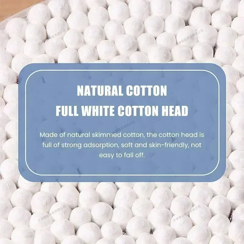 100 Pcs Baby Cotton Swabs with Wooden Sticks