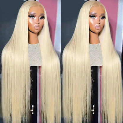 613 Blonde Human Hair Wig 36 Inch Straight Lace Frontal