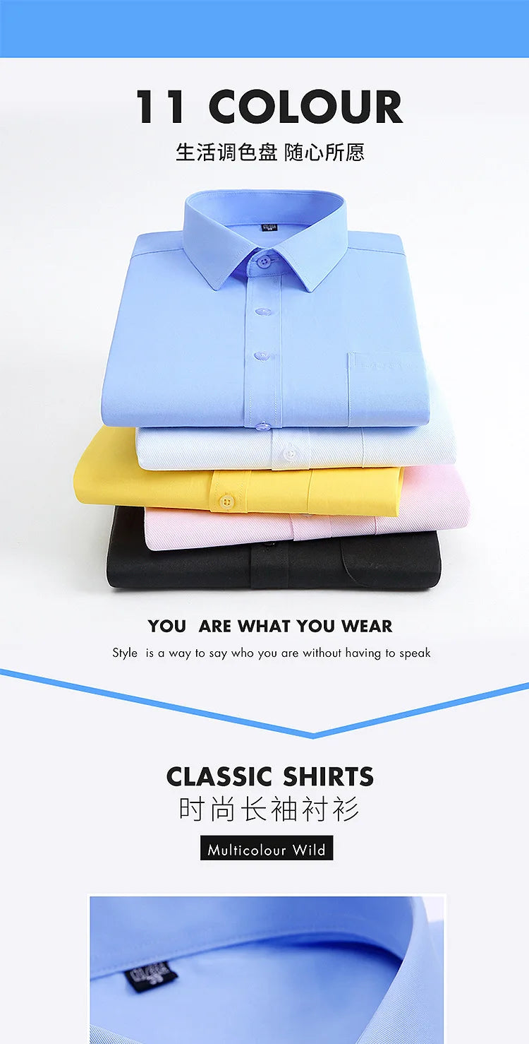 Men's Striped Long-Sleeved Shirt Comfortable Cotton Blend
