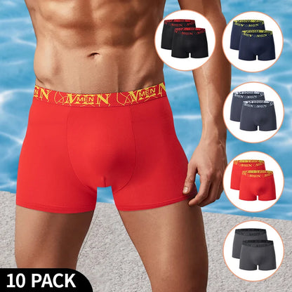 Men's Black Gold Printed Boxer Underwear 5/10 Pack