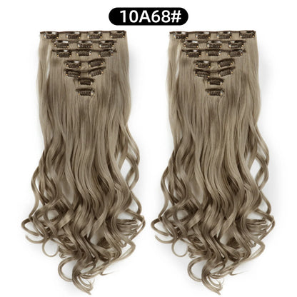 22 Inch Curly Wavy Clip In Hair Extensions Synthetic
