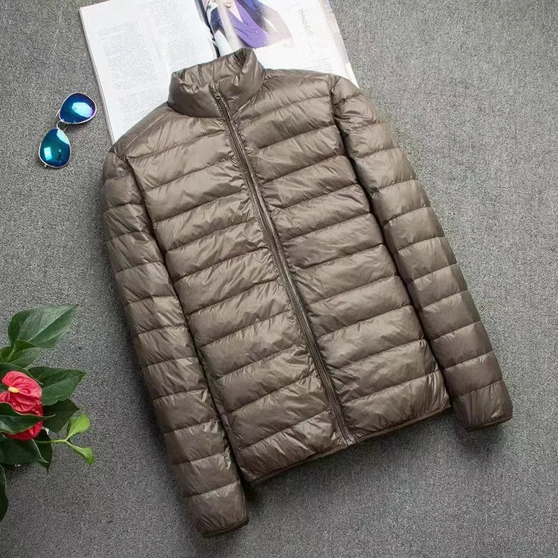 Men's Ultra Light Duck Down Hooded Winter Jacket 5XL