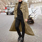 Men's Long Sleeve Extra Long Trench Coat