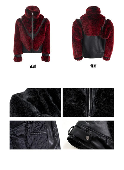Thick Warm Patchwork Faux Fur Coat for Men
