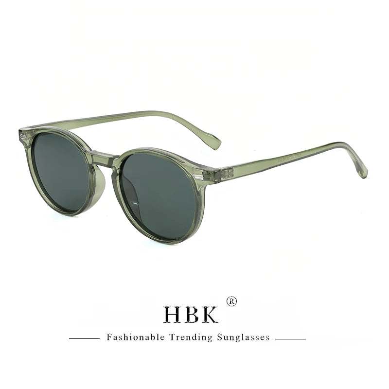 HBK Fashion Sunglasses Men Round TR90 Frame UV400