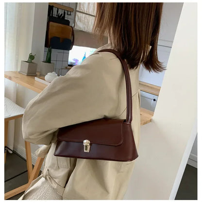 Luxury Women's Crossbody Shoulder Bag in Solid Color