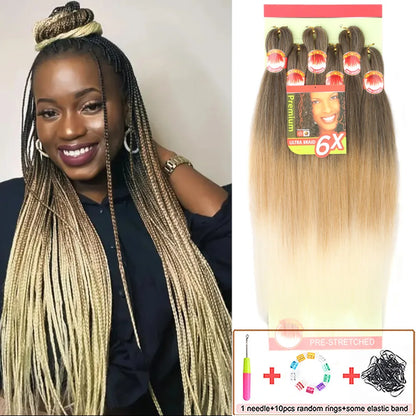 26 Inch Pre Stretched Blonde Ombre Braiding Hair