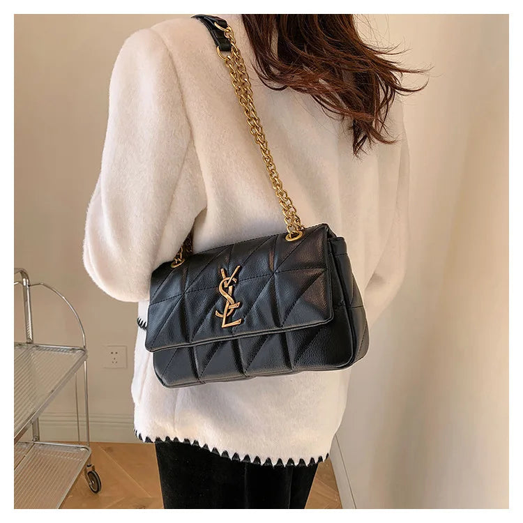 Genuine Leather Mini Square Bag for Women