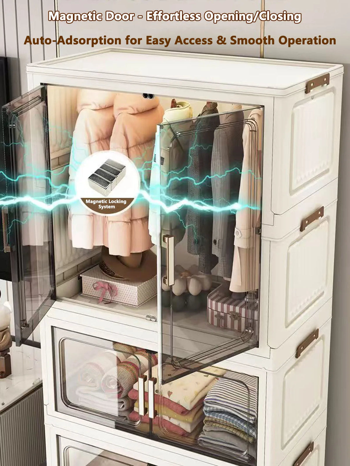 Multi-Layer Plastic Storage Cabinet for Home Use