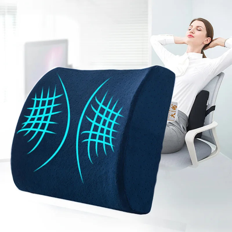 Memory Foam Lumbar Cushion for Office and Car Support