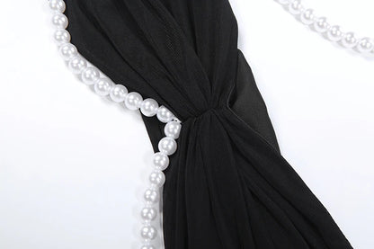 Sexy Bead Patchwork 2-Piece Set Women Halter Bra and Bottom