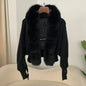 Knitted Cardigan Coat for Women with Real Fox Fur