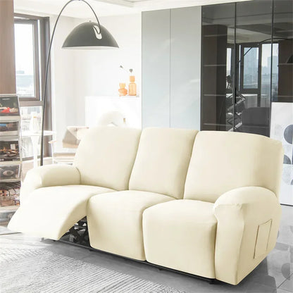 Soft Polyester Recliner Sofa Cover Solid Color