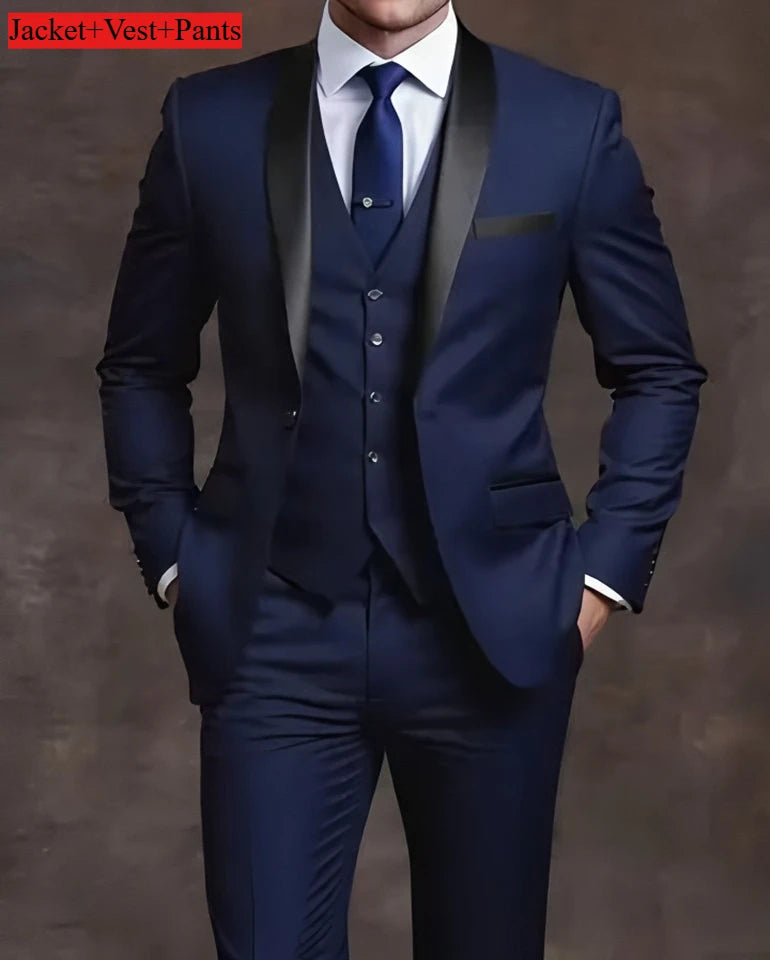 Slim Fit Black Tuxedo Suit Set for Men