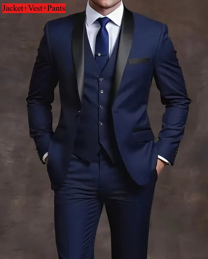 Slim Fit Black Tuxedo Suit Set for Men