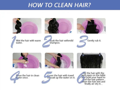 Body Wave Human Hair Bundles With Closure Natural Black