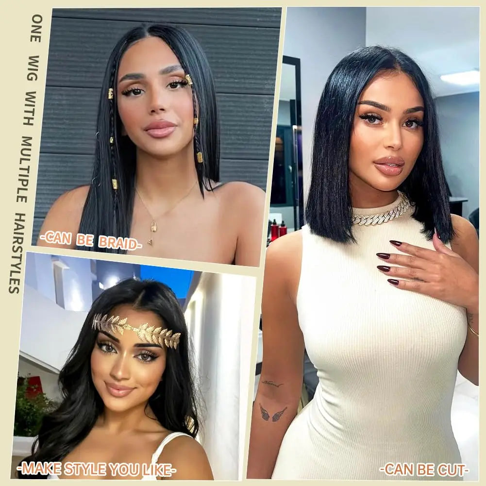40 Inch HD Transparent Lace Front Straight Wig Black