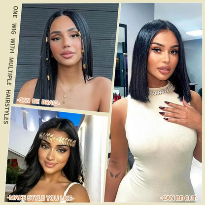 40 Inch HD Transparent Lace Front Straight Wig Black