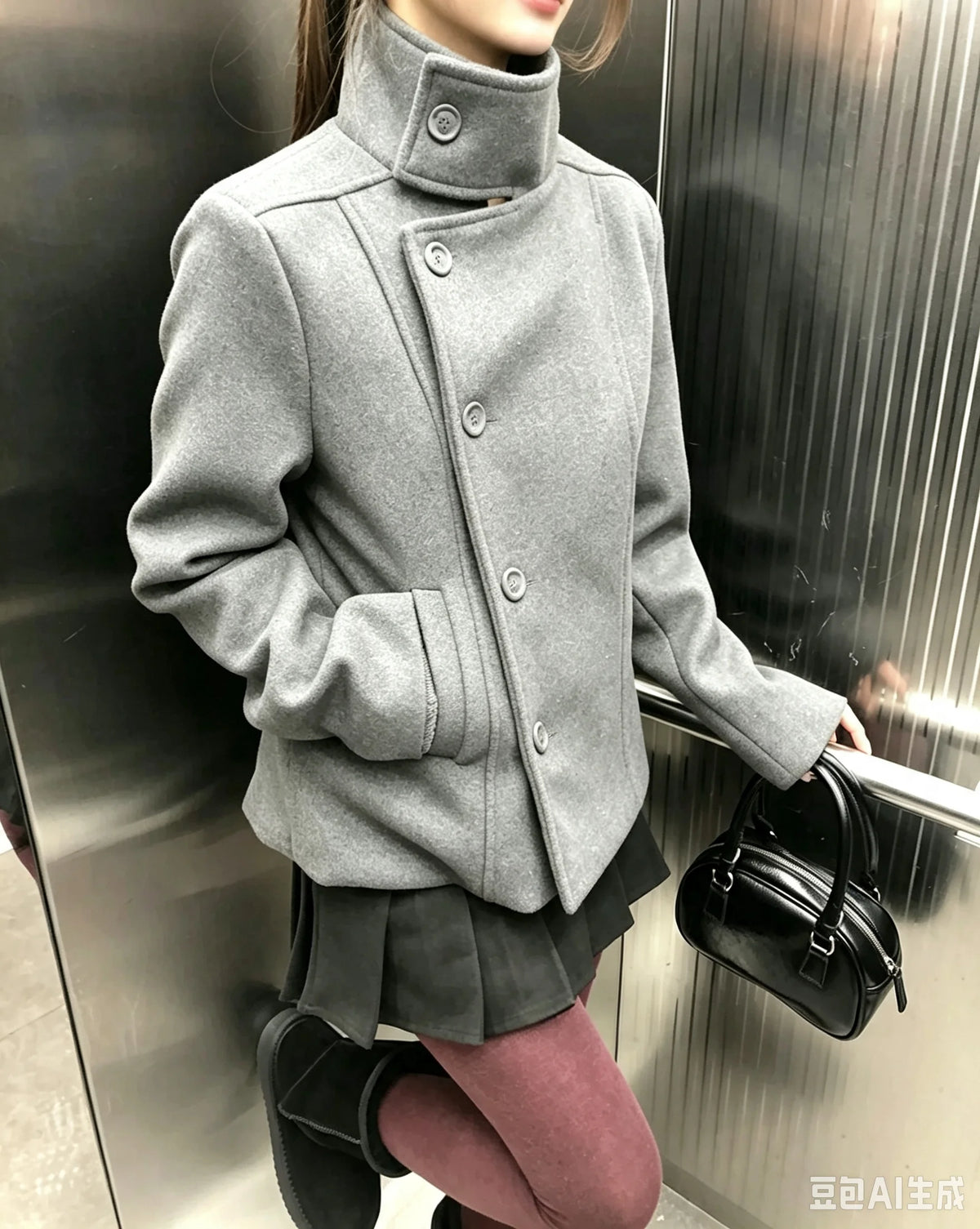 Women's Y2K Solid Color Turtleneck Coat