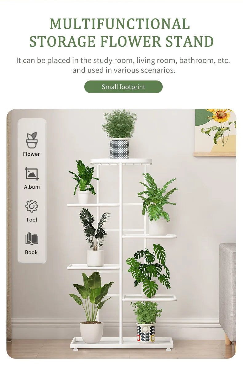 Iron Plant Stand Organizer with 6 Layers for Flowers