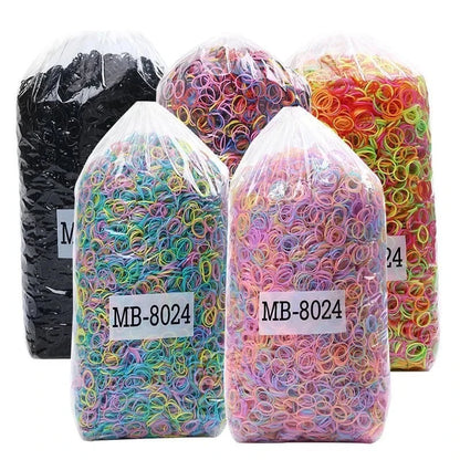 Colorful Elastic Hair Bands 1000 Pieces for Kids