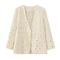 Beige Rivet Decoration Casual Blazer for Women