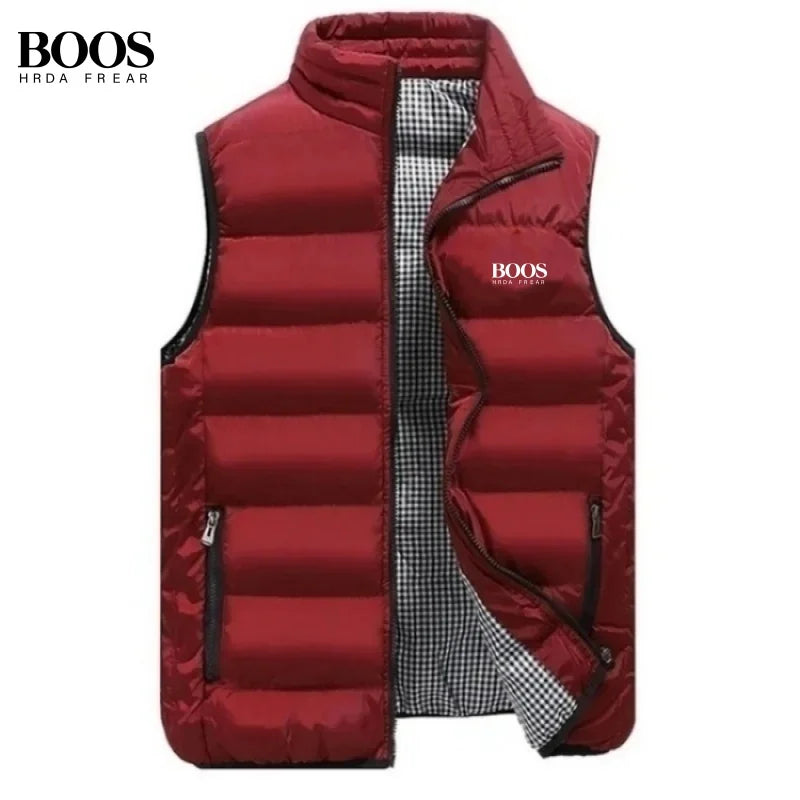 Men's Warm Embroidery Vest for Autumn and Winter