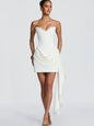 Women Strapless Lace Trim Bodycon Dress
