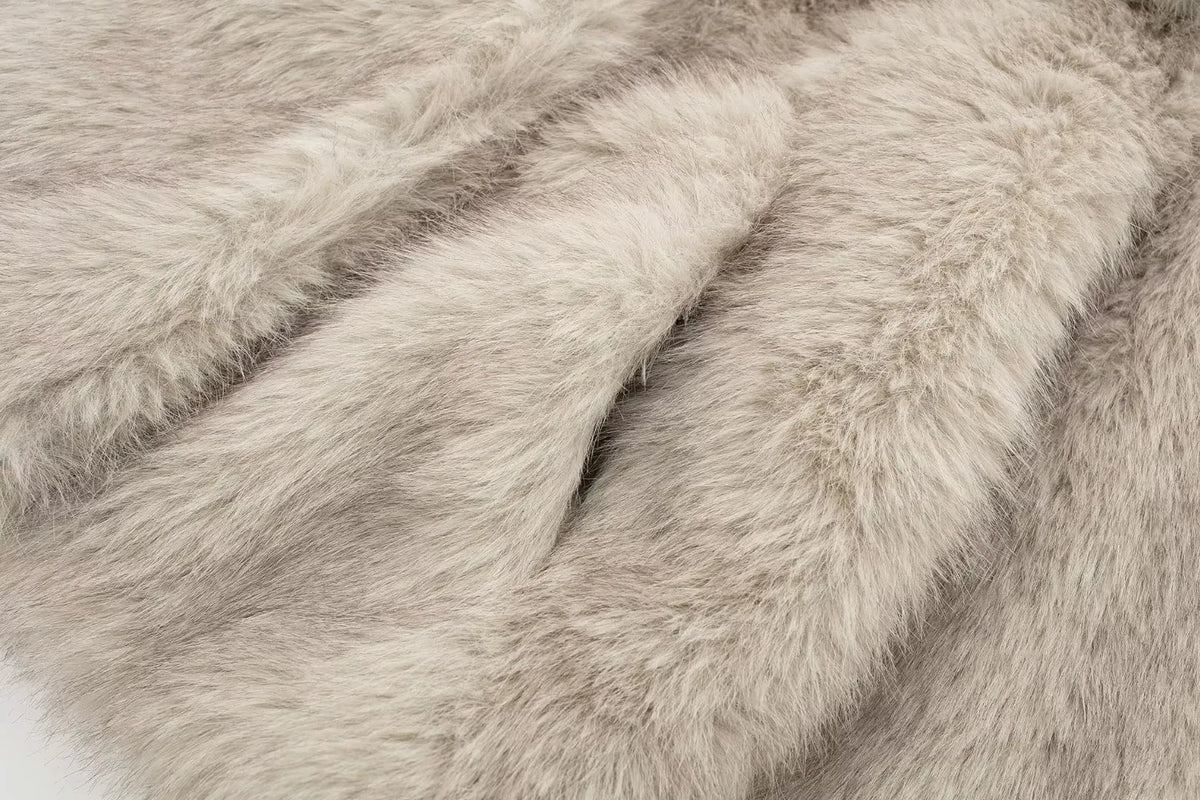 Cropped Faux Fur Jacket Coat for Women