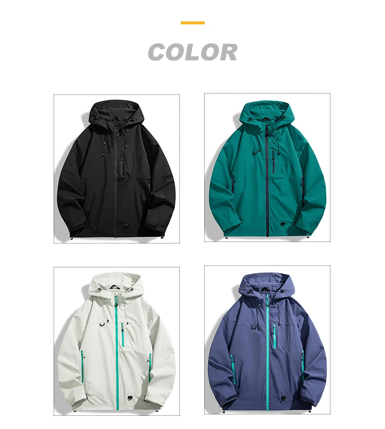 LNGXO Waterproof Windbreaker Jacket for Hiking and Camping