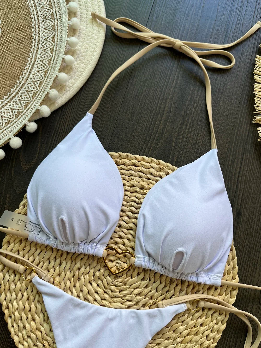 RUOTONSEPT Solid Color Bikini Set Women's Swimwear