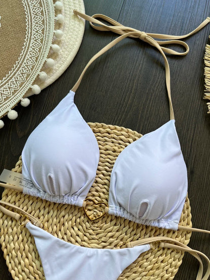 RUOTONSEPT Solid Color Bikini Set Women's Swimwear