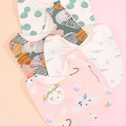 4pcs Cotton Baby Adjustable Bibs Bandana Scarf
