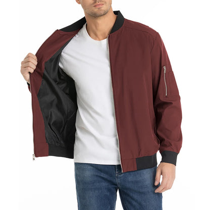 Men's Lightweight Casual Bomber Jacket Polyester