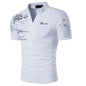 Men's Casual V Neck Polo Shirt in Polyester
