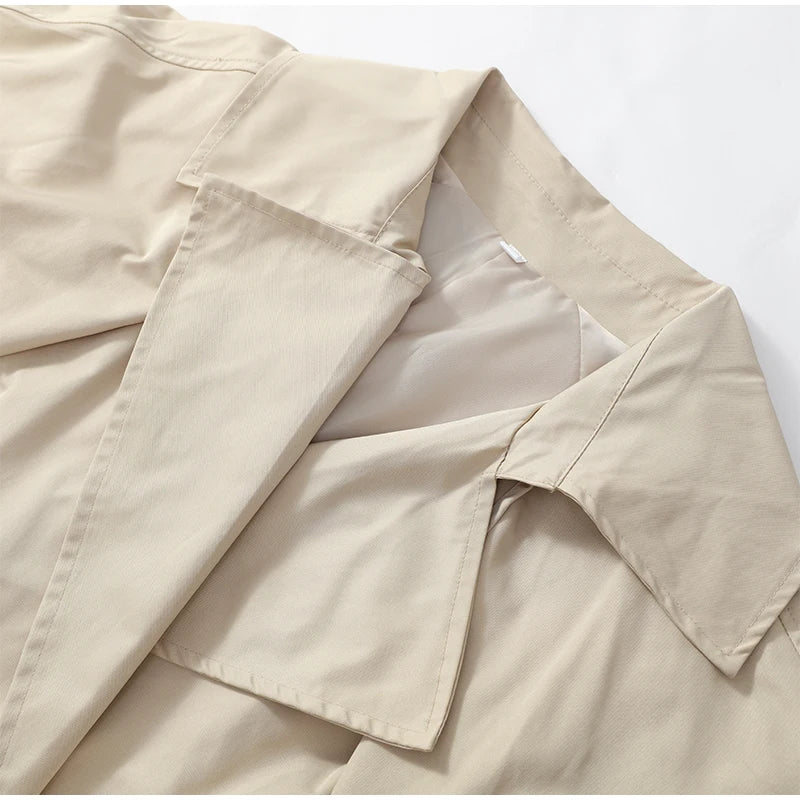 Women's Windproof Trench Coat Loose Fit Overcoat