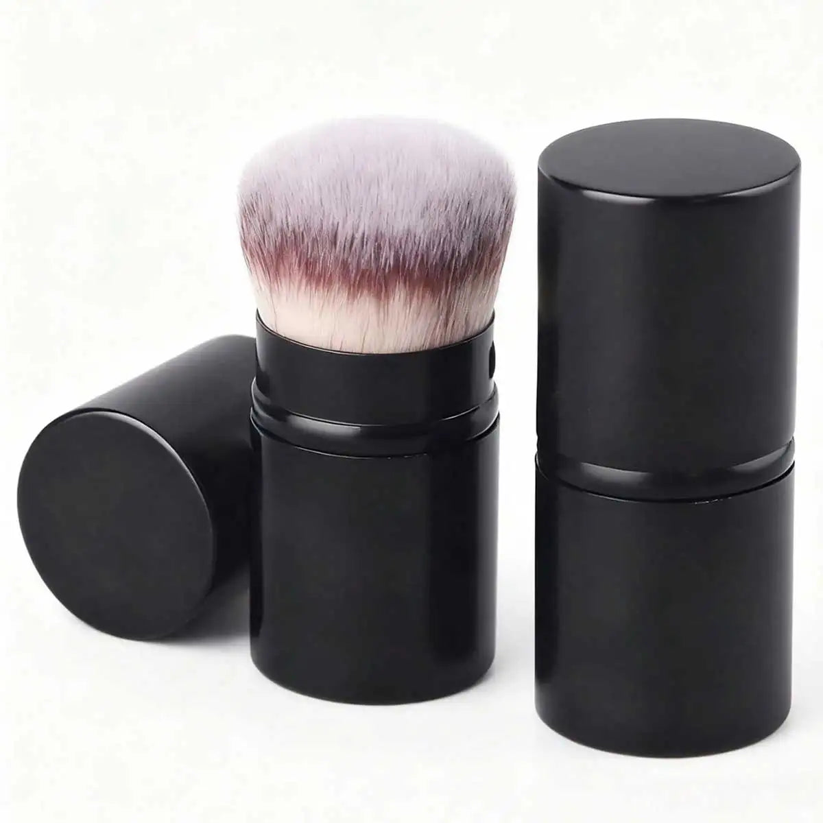 Retractable Makeup Brush with Synthetic Hair