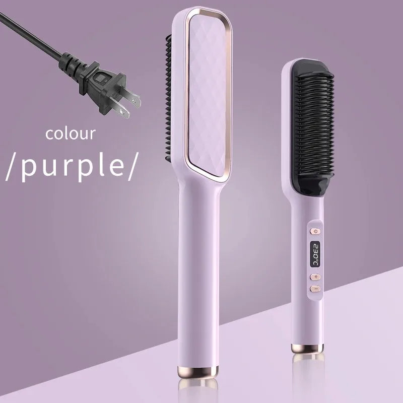Electric Hot Comb Straight Hair Straightener Brush