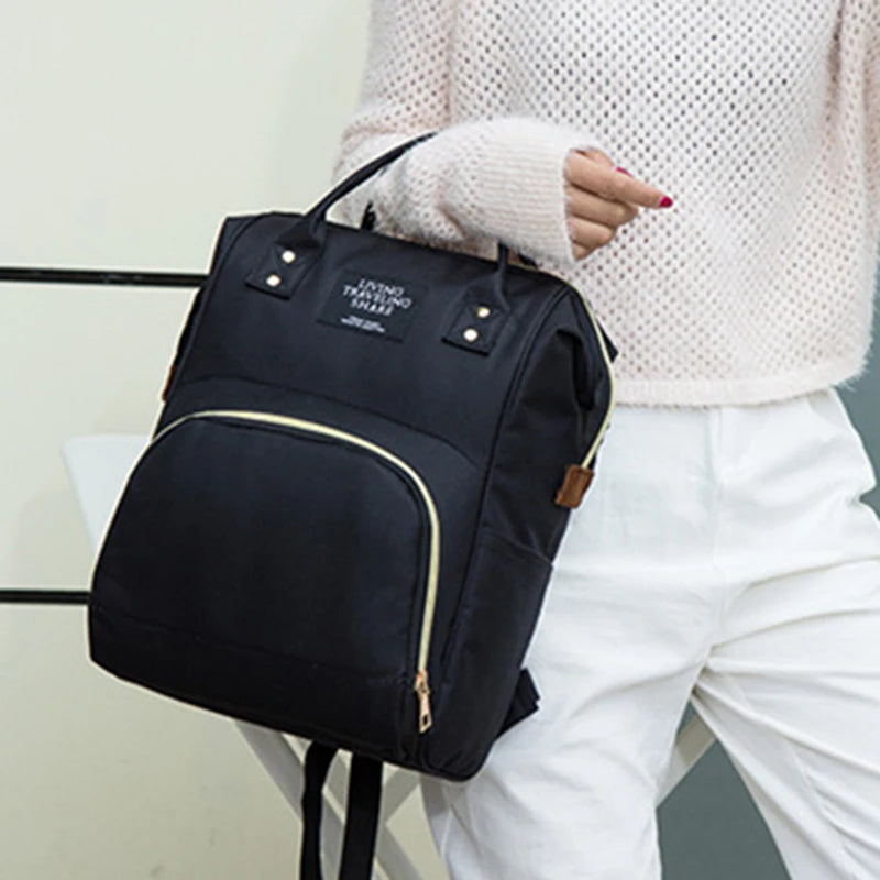 Large Capacity Canvas Diaper Bag Backpack
