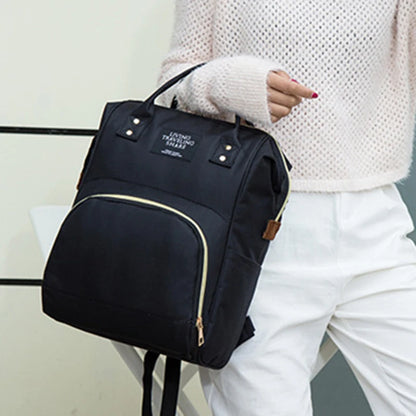 Large Capacity Canvas Diaper Bag Backpack