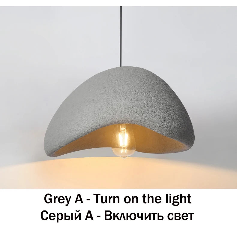 Nordic Wabi Sabi Pendant Lamp Brushed Nickel LED Chandelier