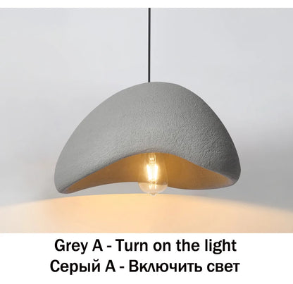 Nordic Wabi Sabi Pendant Lamp Brushed Nickel LED Chandelier