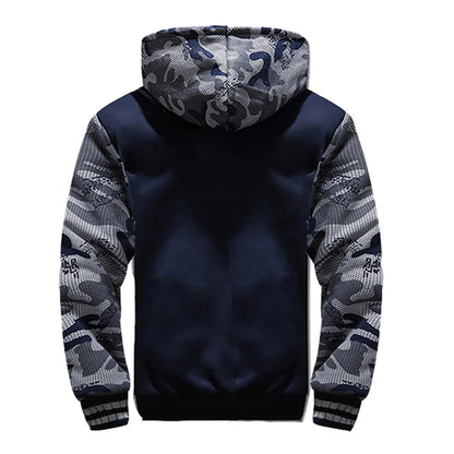 Men's Camouflage Winter Jacket Fleece Long Sleeve Coat