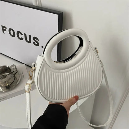 Chic Stripe Crossbody Bag for Women in Synthetic Leather
