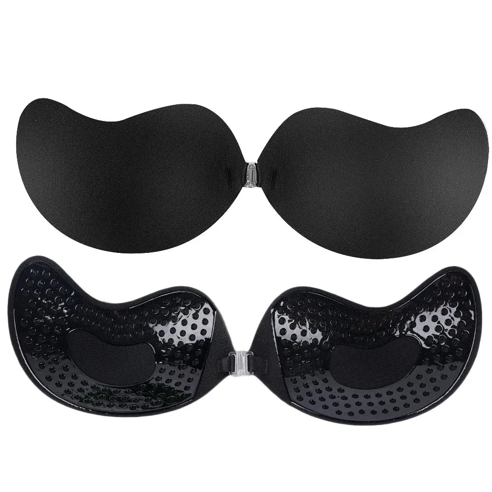 Invisible Push Up Bra Self-Adhesive Silicone Black Skin