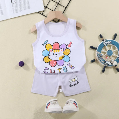 Cotton Summer Kids Clothing Set T-Shirt and Shorts